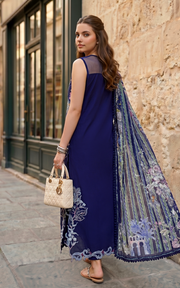 Asifa & Nabeel Summer Lawn Unstitched 3Pc Suit SL26-04 Scarlet Blue