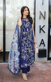 Asifa & Nabeel Summer Lawn Unstitched 3Pc Suit SL26-04 Scarlet Blue