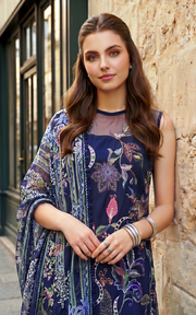 Asifa & Nabeel Summer Lawn Unstitched 3Pc Suit SL26-04 Scarlet Blue
