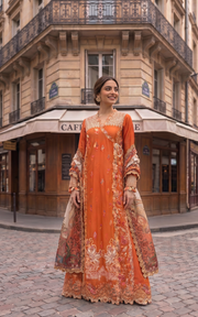 Asifa & Nabeel Summer Lawn Unstitched 3Pc Suit SL26-06 Coral Fusion