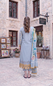 Asifa & Nabeel Summer Lawn Unstitched 3Pc Suit SL26-07 Ash Elegance