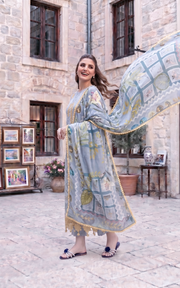 Asifa & Nabeel Summer Lawn Unstitched 3Pc Suit SL26-07 Ash Elegance
