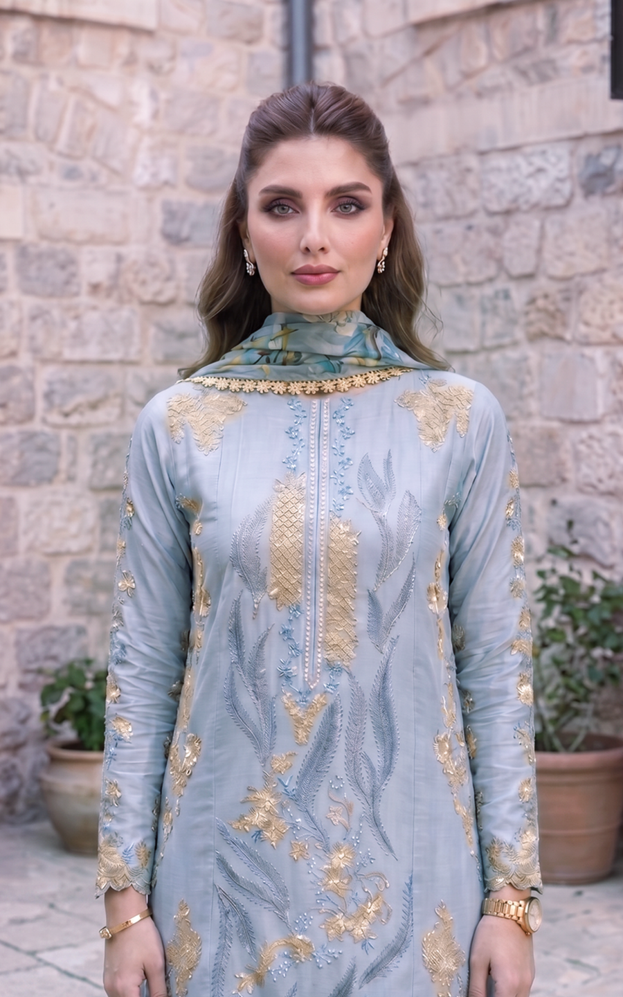 Asifa & Nabeel Summer Lawn Unstitched 3Pc Suit SL26-07 Ash Elegance