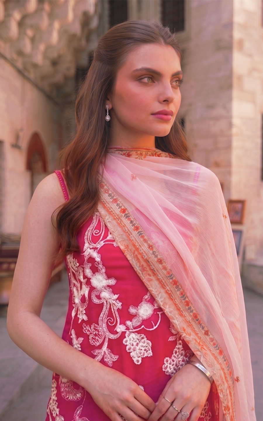 Asifa & Nabeel Summer Lawn Unstitched 3Pc Suit SL26-09 Fuchsia Allure