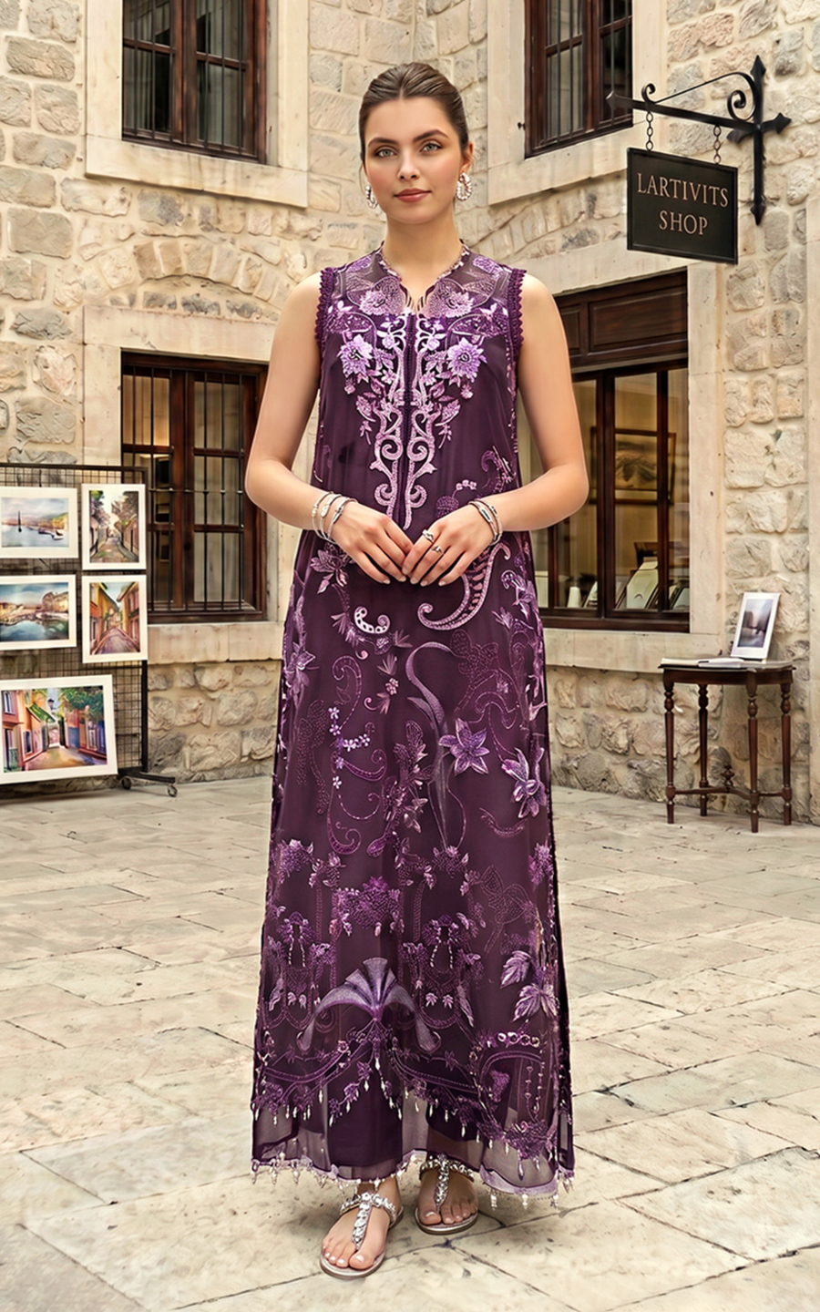 Asifa & Nabeel Summer Lawn Unstitched 3Pc Suit SL26-10 Plum Royale