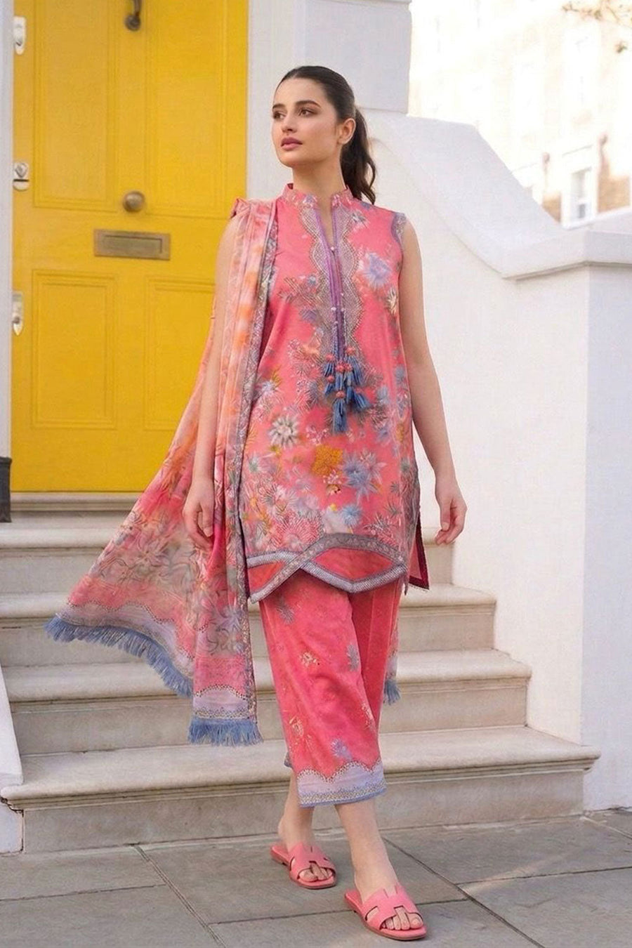 Sobia Nazir Prints Embroidered Lawn Unstitched 3Pc Suit SNP26-6B