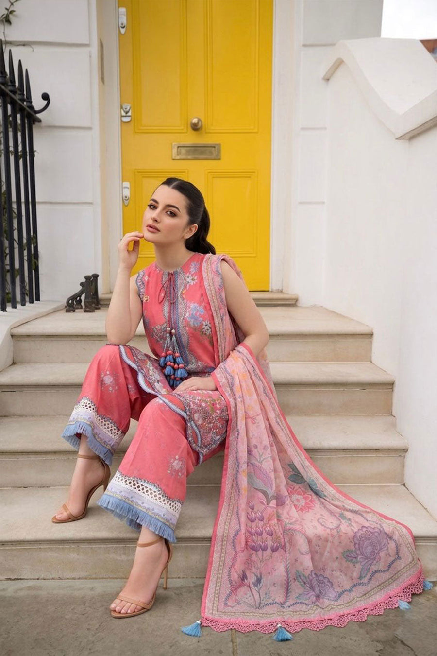 Sobia Nazir Prints Embroidered Lawn Unstitched 3Pc Suit SNP26-6B