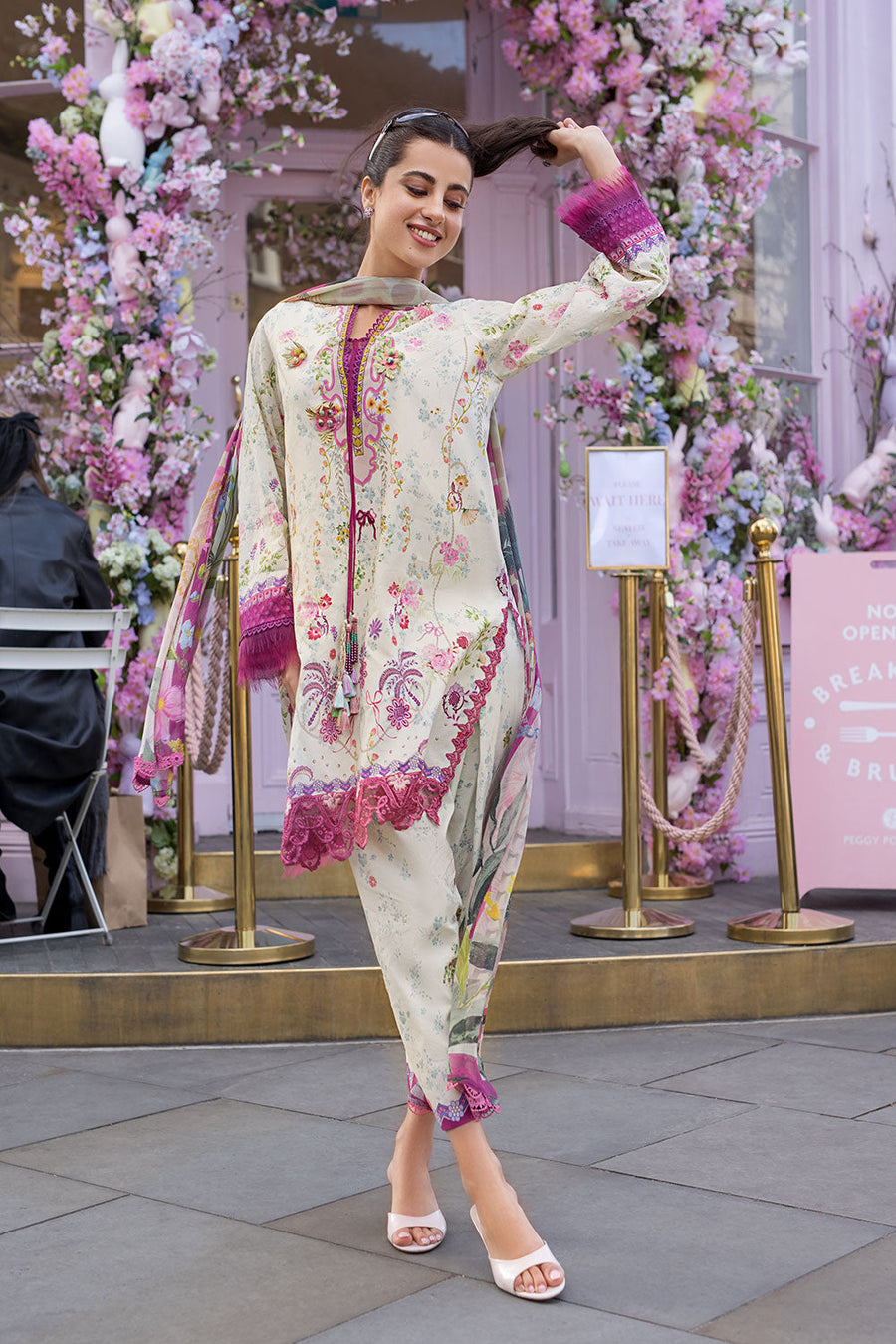 Sobia Nazir Prints Embroidered Lawn Unstitched 3Pc Suit SNP26-7B