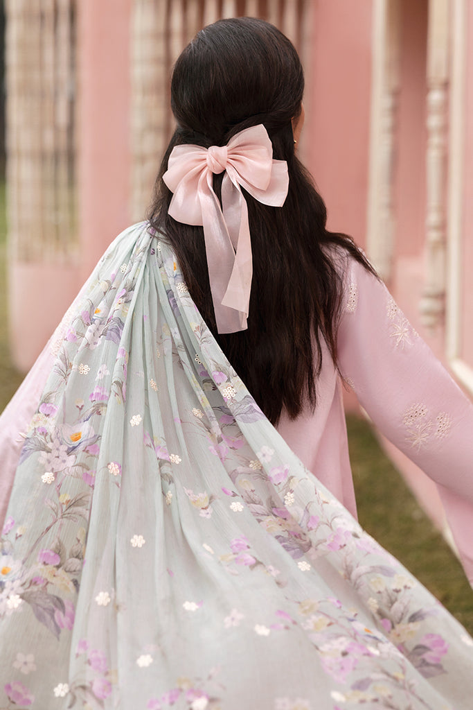 Cross Stitch Premium Embroidered Lawn Unstitched 3Pc Suit - SOFT PETAL