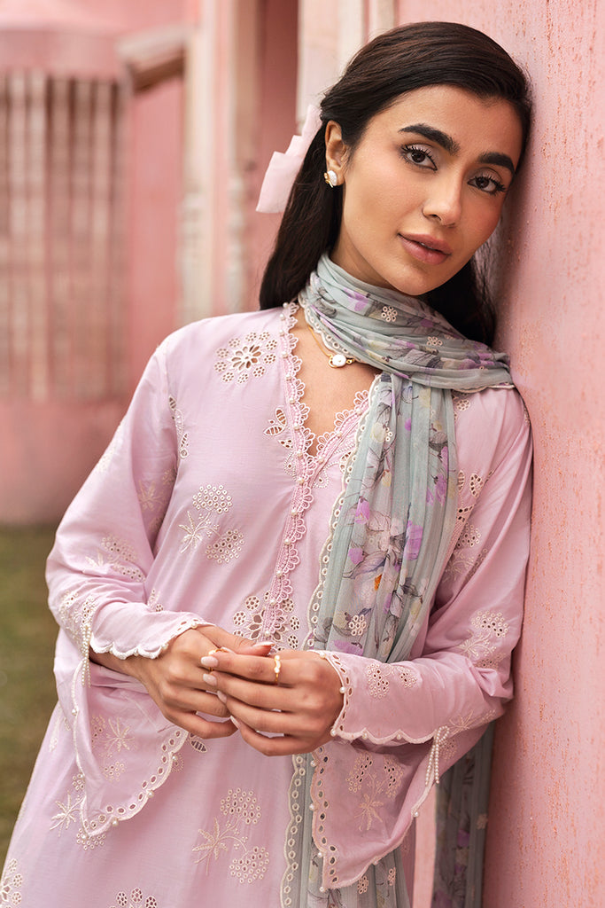 Cross Stitch Premium Embroidered Lawn Unstitched 3Pc Suit - SOFT PETAL