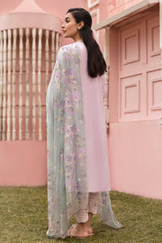 Cross Stitch Premium Embroidered Lawn Unstitched 3Pc Suit - SOFT PETAL
