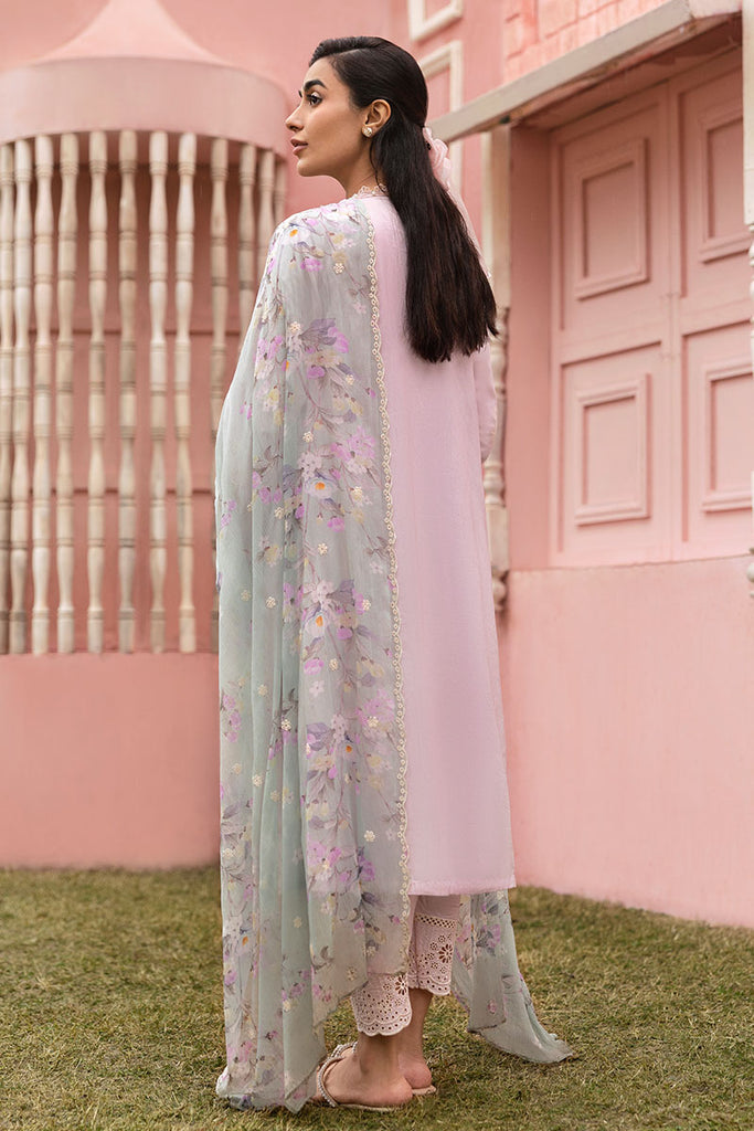 Cross Stitch Premium Embroidered Lawn Unstitched 3Pc Suit - SOFT PETAL