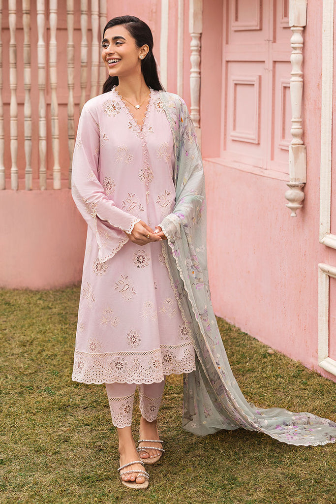Cross Stitch Premium Embroidered Lawn Unstitched 3Pc Suit - SOFT PETAL