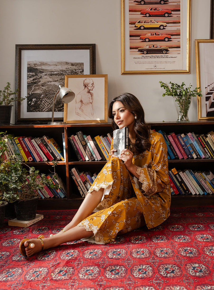 Faiza Faisal Lumiere Printed Khaddar Stitched 2Pc Suit - SOLARA