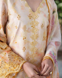 Neeshay Printkari Embroidered Lawn Unstitched 3Pc Suit - SOLAYA