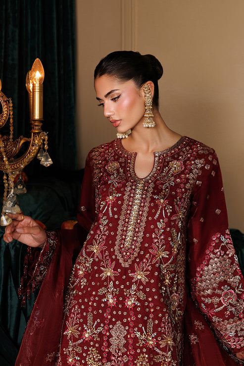 Emaan Adeel Celeste Embroidered Organza Unstitched 3Pc Suit - SOLSTICE