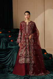 Emaan Adeel Celeste Embroidered Organza Unstitched 3Pc Suit - SOLSTICE