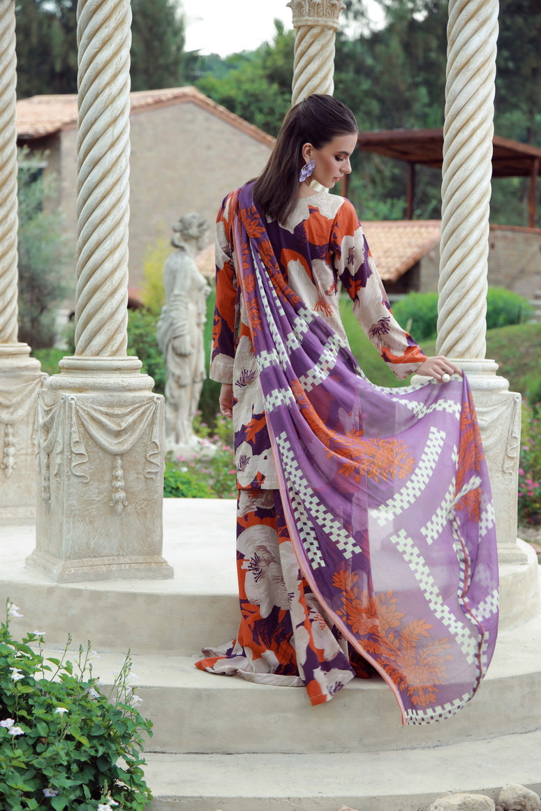 Feathers Premium Printed Lawn Unstitched 3Pc Suit SOLTREX-FT535
