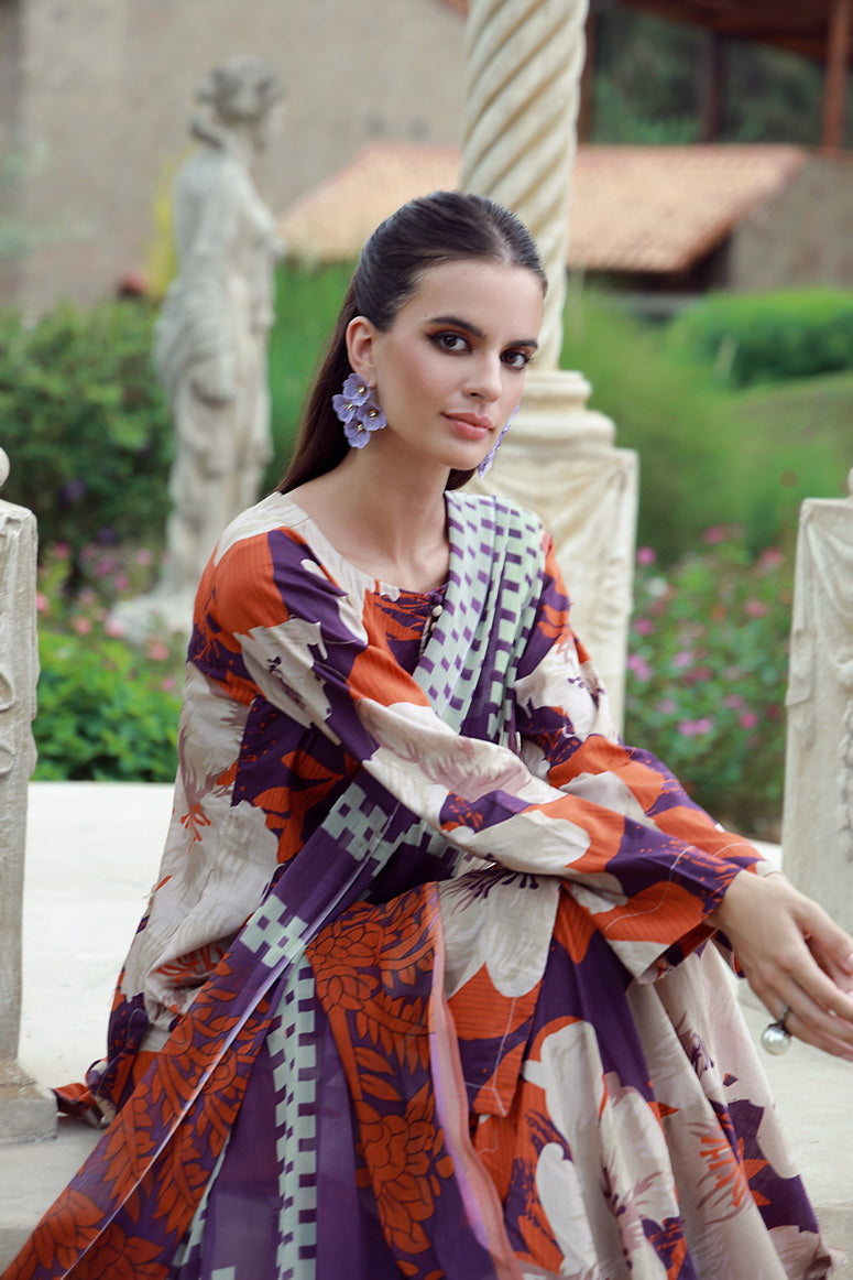 Feathers Premium Printed Lawn Unstitched 3Pc Suit SOLTREX-FT535