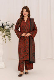 Feathers Digital Printed Dhanak Unstitched 3Pc Suit SOLVAN-FT590