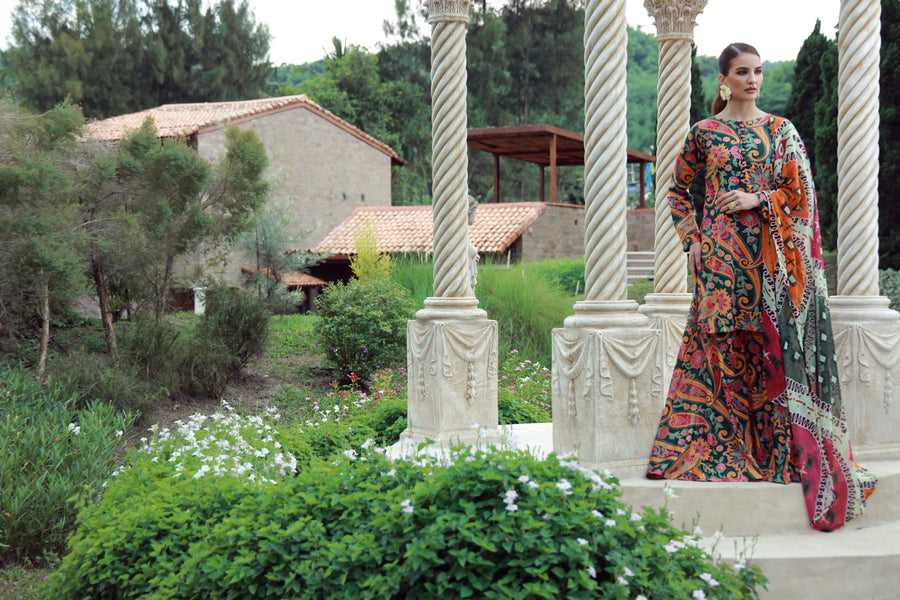 Feathers Premium Printed Lawn Unstitched 3Pc Suit SOLVEX-FT524