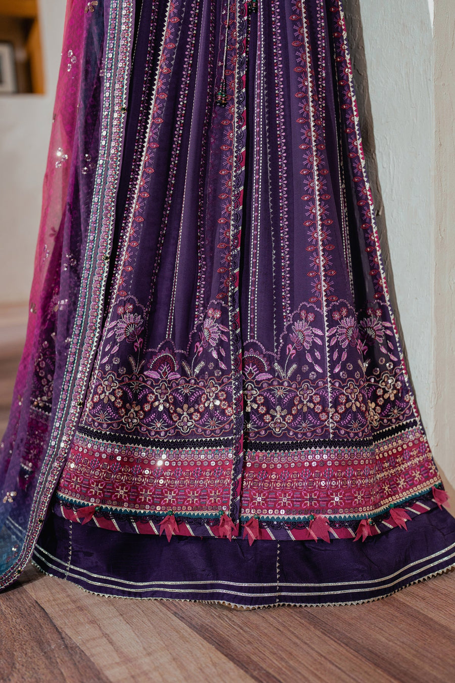 Xenia Formals Niran Embroidered Chiffon Unstitched 3Pc Suit XF-03 SOURATI