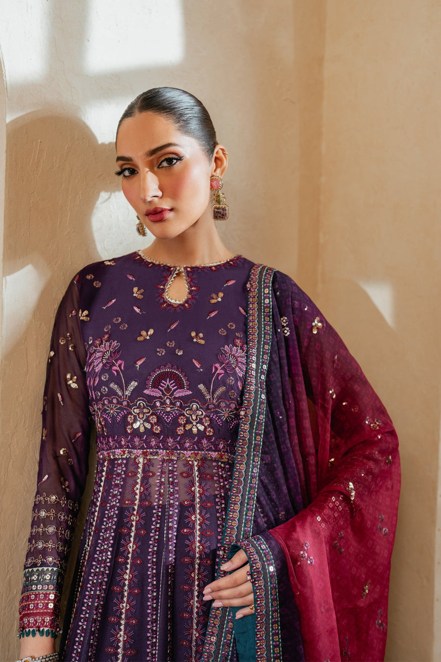 Xenia Formals Niran Embroidered Chiffon Unstitched 3Pc Suit XF-03 SOURATI