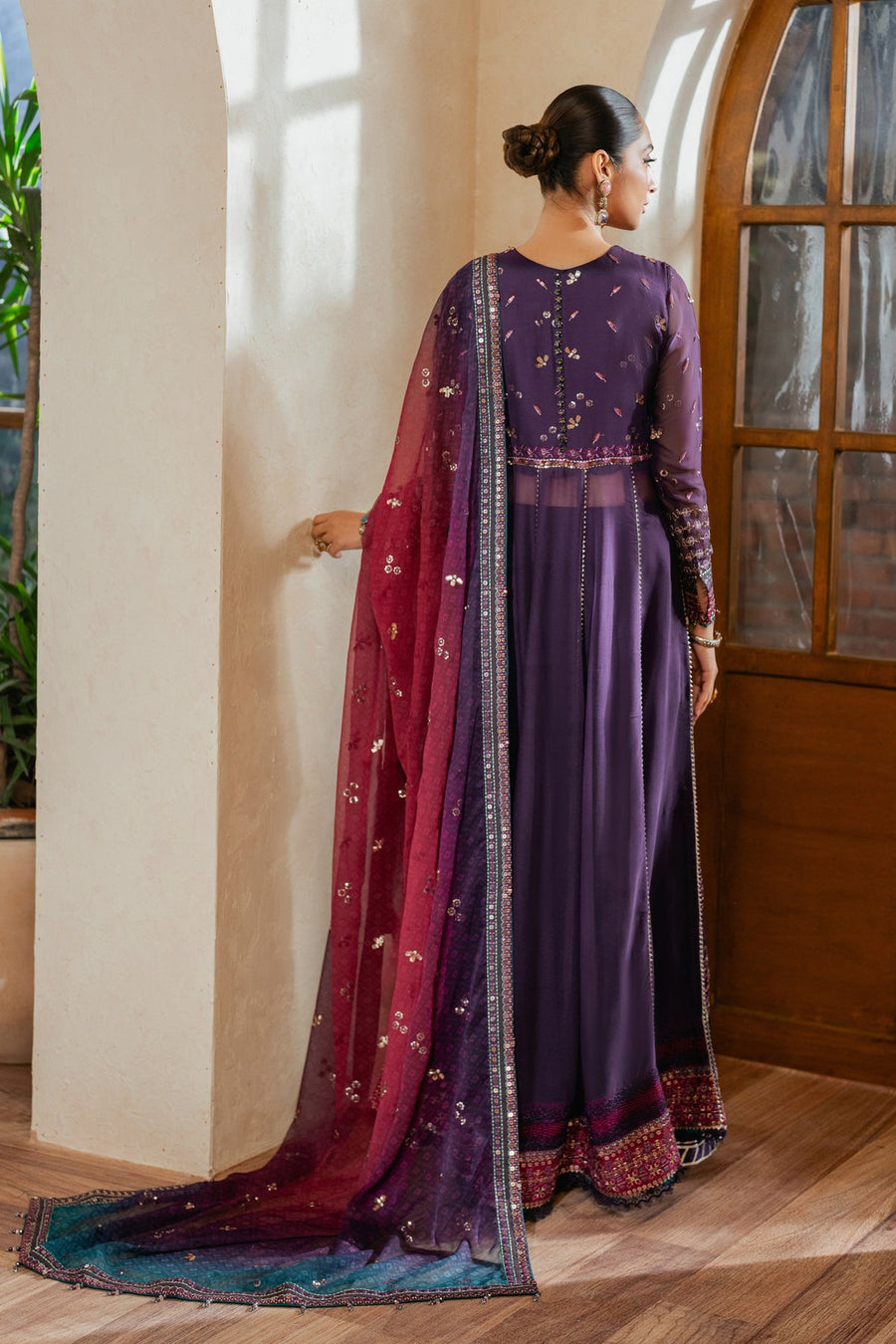 Xenia Formals Niran Embroidered Chiffon Unstitched 3Pc Suit XF-03 SOURATI