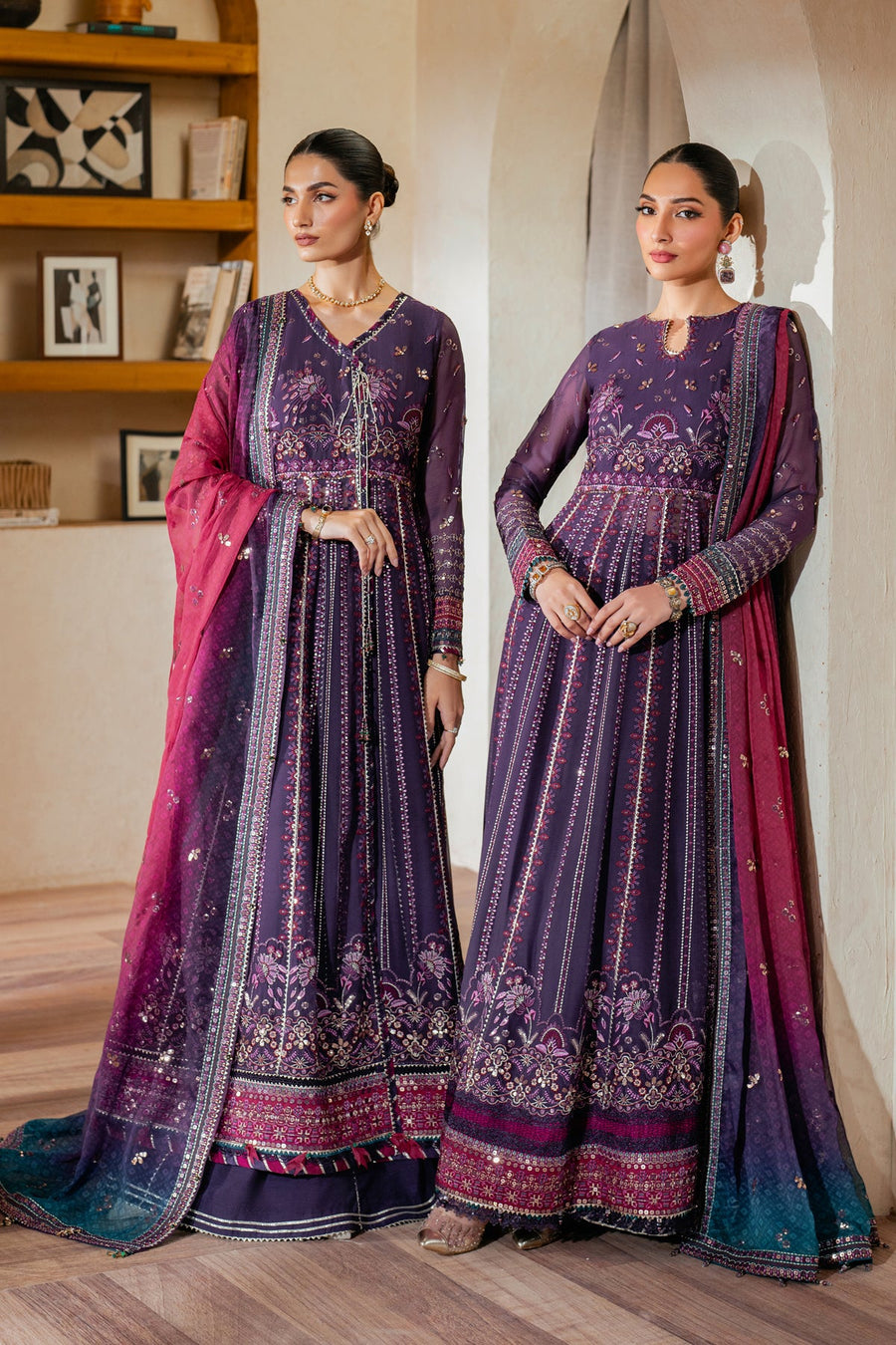 Xenia Formals Niran Embroidered Chiffon Unstitched 3Pc Suit XF-03 SOURATI