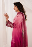 Serene Premium Lumea Embroidered Pret Cotton Satin 3Pc Suit SP-140 Roselle