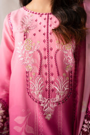 Serene Premium Lumea Embroidered Pret Cotton Satin 3Pc Suit SP-140 Roselle