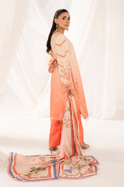 Serene Premium Lumea Embroidered Pret Cotton Satin 3Pc Suit SP-144 Fiora