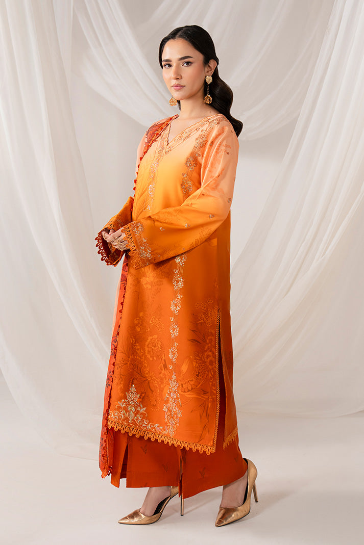 Serene Premium Lumea Embroidered Pret Cotton Satin 3Pc Suit SP-145 Aurelia