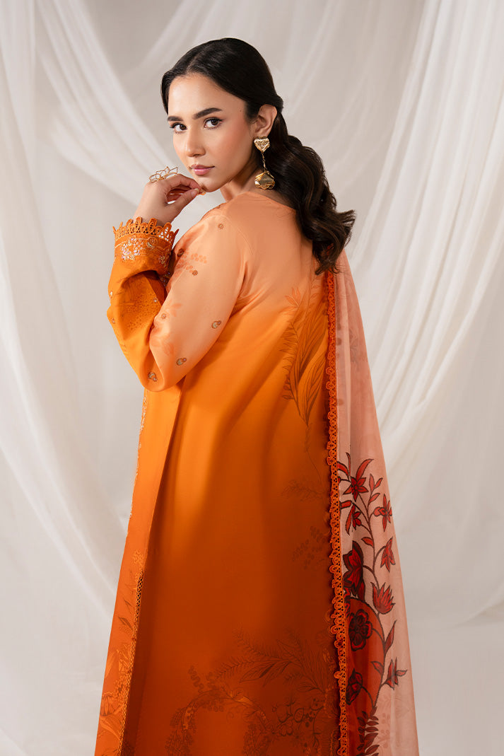 Serene Premium Lumea Embroidered Pret Cotton Satin 3Pc Suit SP-145 Aurelia