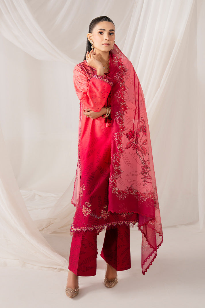 Serene Premium Lumea Embroidered Pret Cotton Satin 3Pc Suit SP-148 Noelle