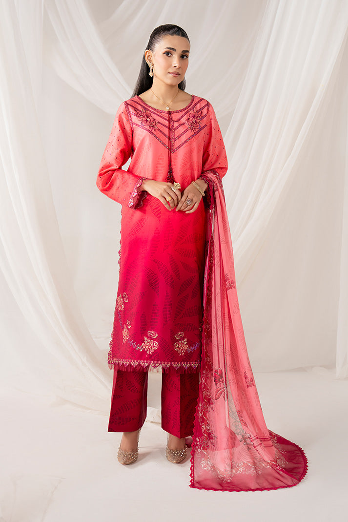 Serene Premium Lumea Embroidered Pret Cotton Satin 3Pc Suit SP-148 Noelle