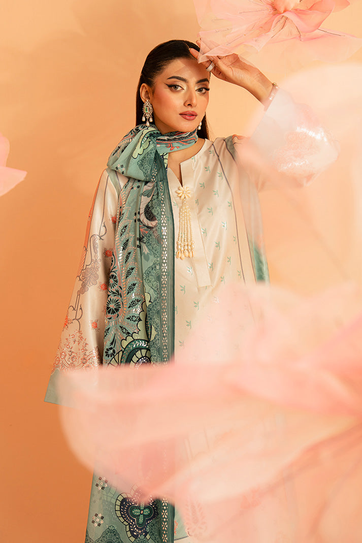 Serene Premium Amelia Printed Silk Pret 3Pc Suit SP-149 Celeste Bloom