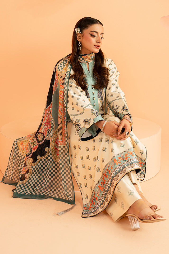 Serene Premium Amelia Printed Silk Pret 3Pc Suit SP-150 Verdant Élan