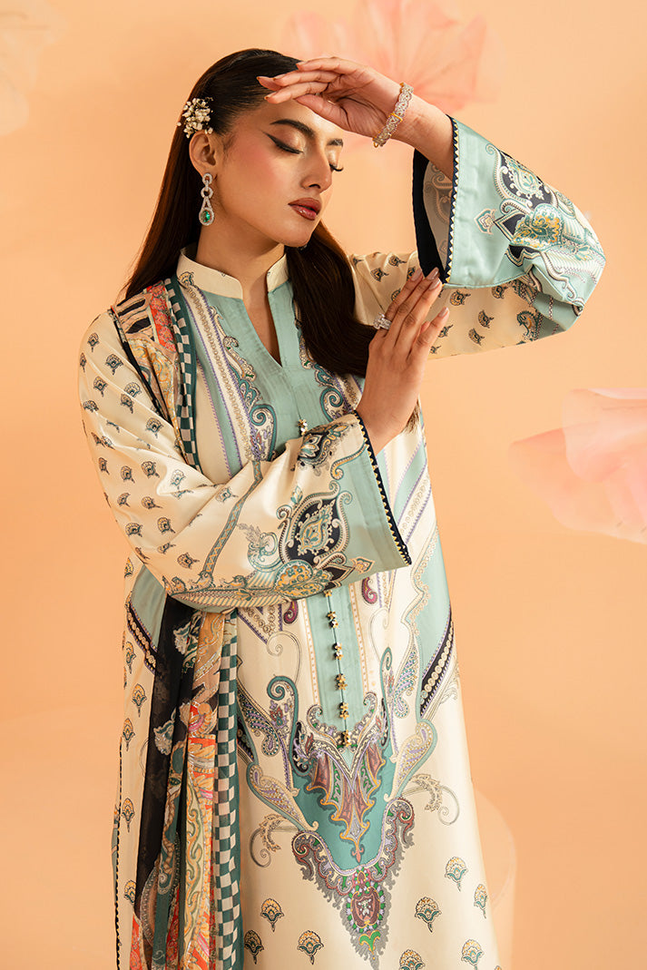 Serene Premium Amelia Printed Silk Pret 3Pc Suit SP-150 Verdant Élan