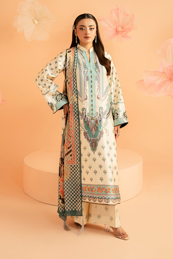 Serene Premium Amelia Printed Silk Pret 3Pc Suit SP-150 Verdant Élan