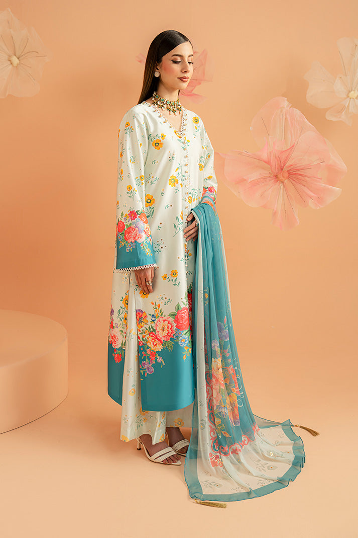 Serene Premium Amelia Printed Silk Pret 3Pc Suit SP-151 Flora Serenade
