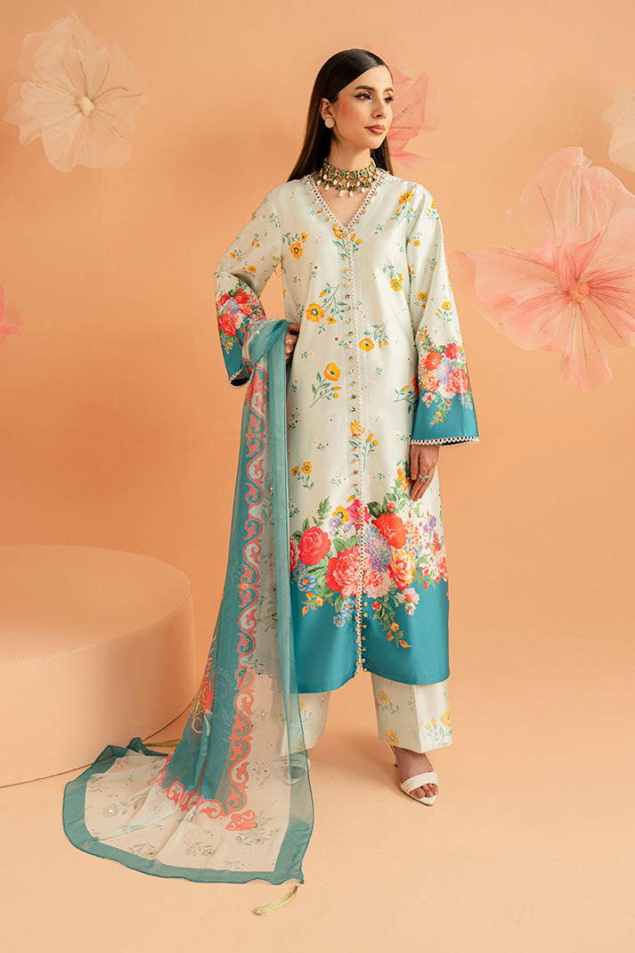 Serene Premium Amelia Printed Silk Pret 3Pc Suit SP-151 Flora Serenade