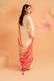 Serene Premium Amelia Printed Silk Pret 3Pc Suit SP-152 Peach Étoile