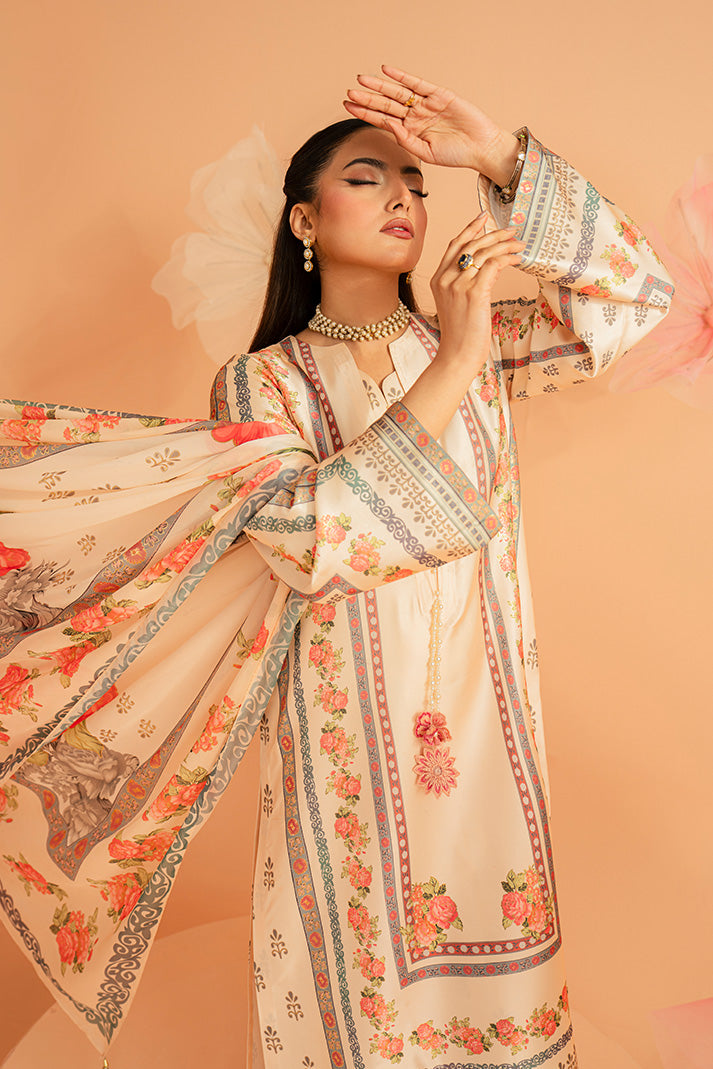Serene Premium Amelia Printed Silk Pret 3Pc Suit SP-154 Rosé Charm