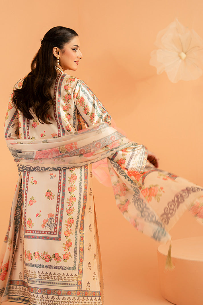 Serene Premium Amelia Printed Silk Pret 3Pc Suit SP-154 Rosé Charm