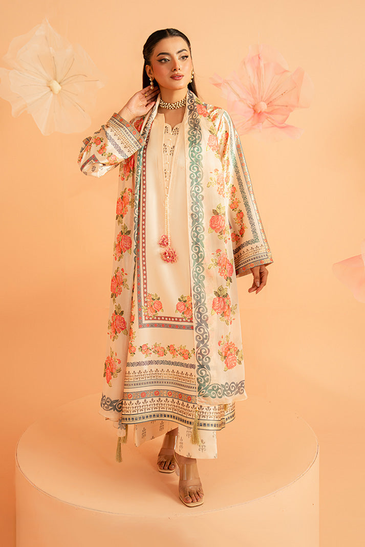 Serene Premium Amelia Printed Silk Pret 3Pc Suit SP-154 Rosé Charm