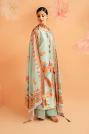 Serene Premium Amelia Printed Silk Pret 3Pc Suit SP-155 Mint Mirage