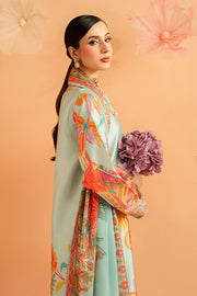 Serene Premium Amelia Printed Silk Pret 3Pc Suit SP-155 Mint Mirage