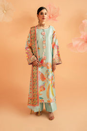 Serene Premium Amelia Printed Silk Pret 3Pc Suit SP-155 Mint Mirage