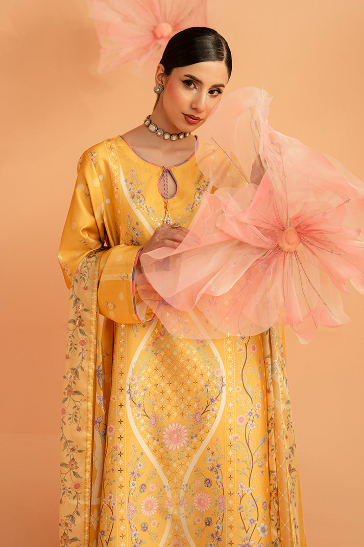 Serene Premium Amelia Printed Silk Pret 3Pc Suit SP-156 Sunlit Aura